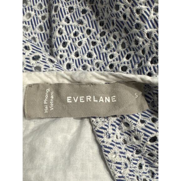 Everlane Tiered Eyelet Dress, Blue, White, Size Small - Picture 10 of 10